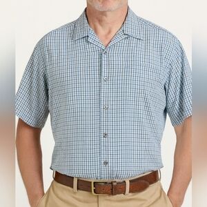 Tommy Bahama Men's Short Sleeve Silk Shirt - Size XL - Plaid